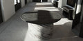 Axis Noire entry table by Joseph Arzuaga of BRONXHILL with circular oak top and marble base