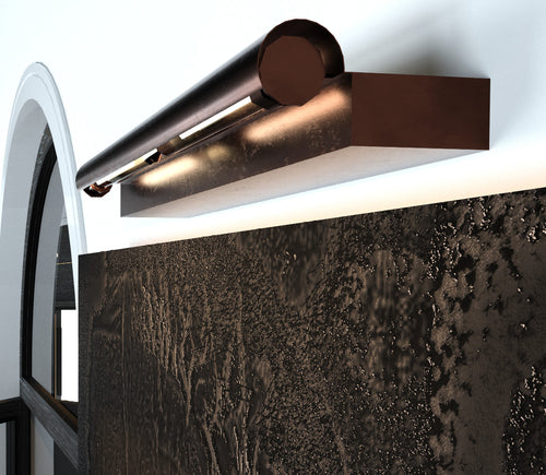 Centennial Rail wall-mounted art light by Joseph Arzuaga of BRONXHILL in burnished bronze