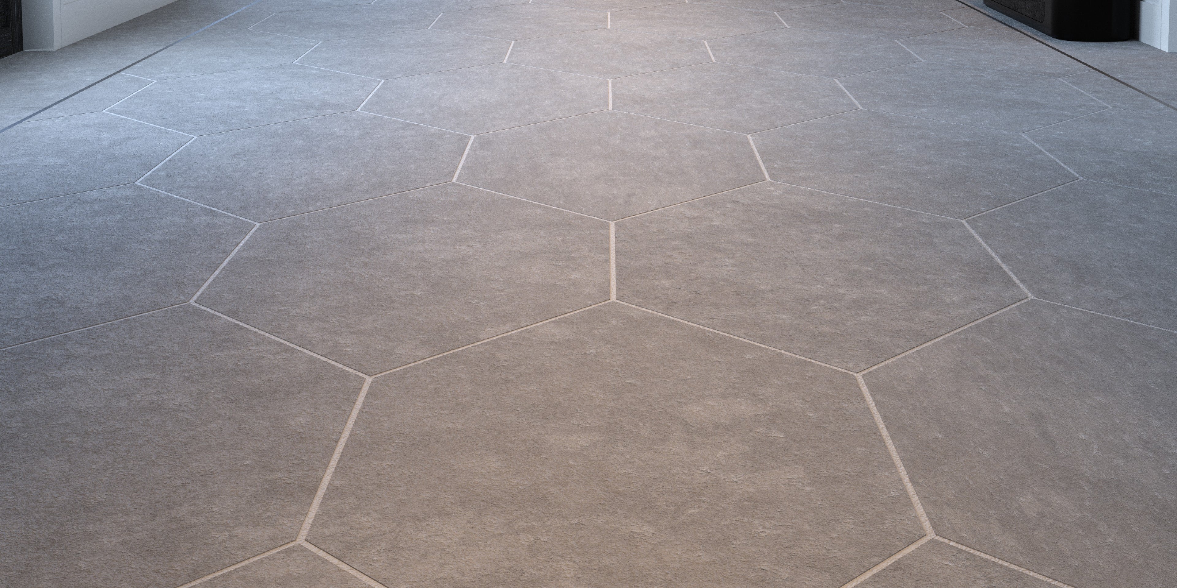 Limestone Vault Walk floor in Slateveil Gallery by Joseph Arzuaga of BRONXHILL