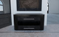 Strata’s Edge console table by Joseph Arzuaga of BRONXHILL with layered stone, wood, metal, and leather
